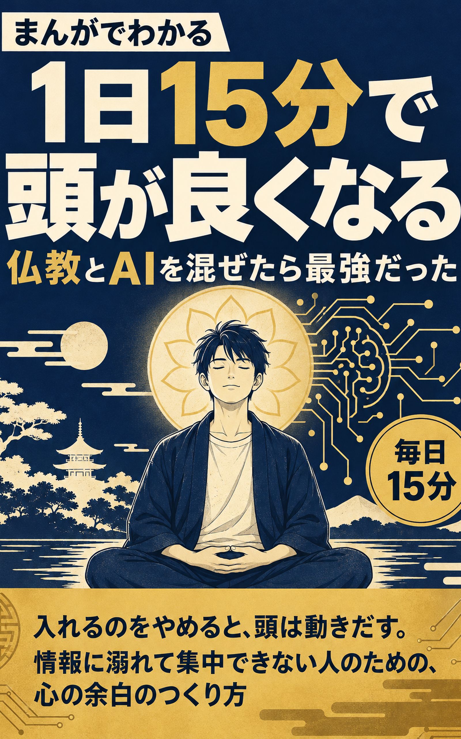 まんがでわかる 1日15分で頭が良くなる、仏教とAIを混ぜたら最強だった 表紙