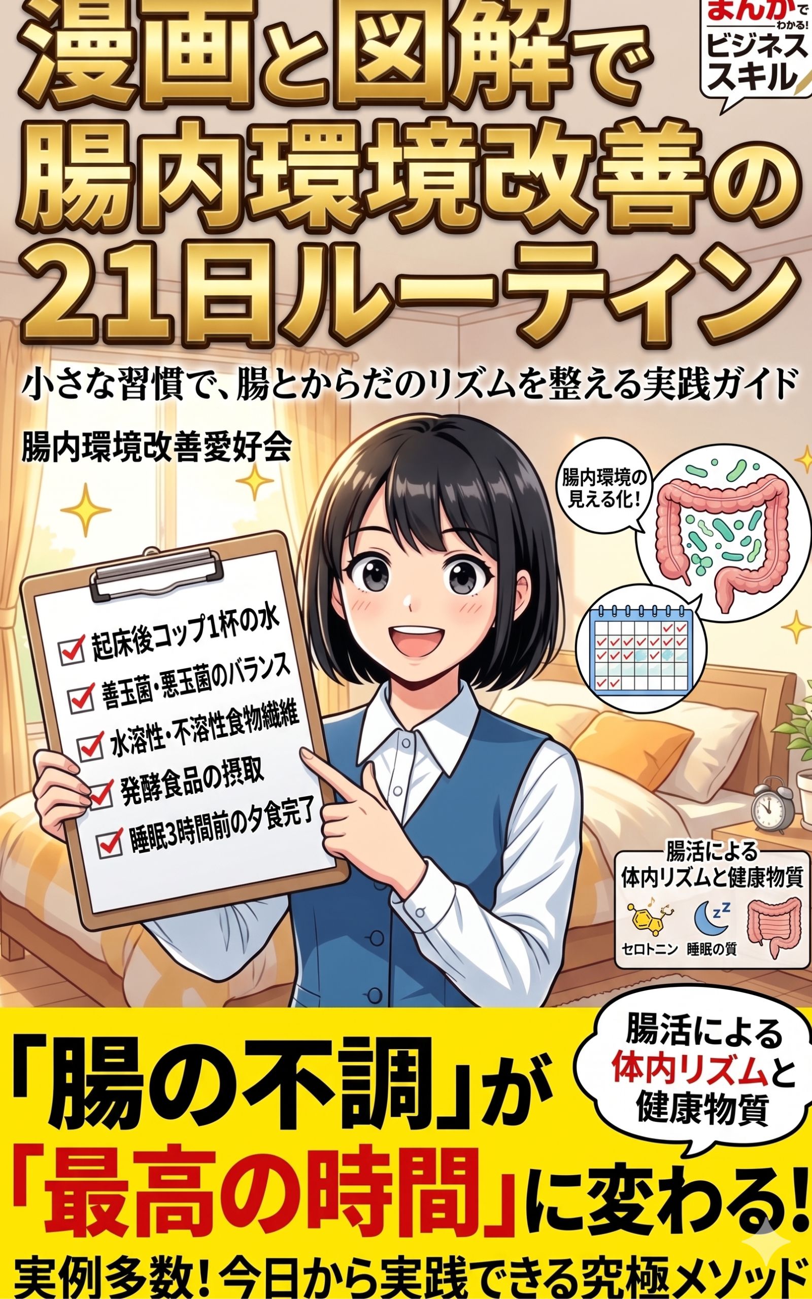 漫画と図解で腸内環境改善の21日ルーティン 表紙